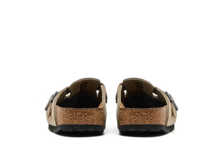 Birkenstock Boston Braided Suede Leather Narrow Taupe