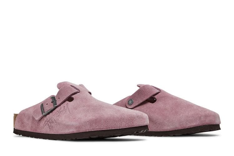 Stussy x Birkenstock Boston Shaggy Dusty Pink