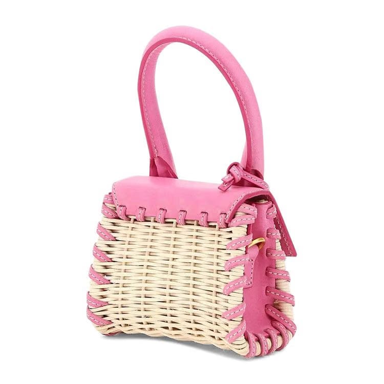 Jacquemus Le Chiquito Wicker Top Handle Bag Pink
