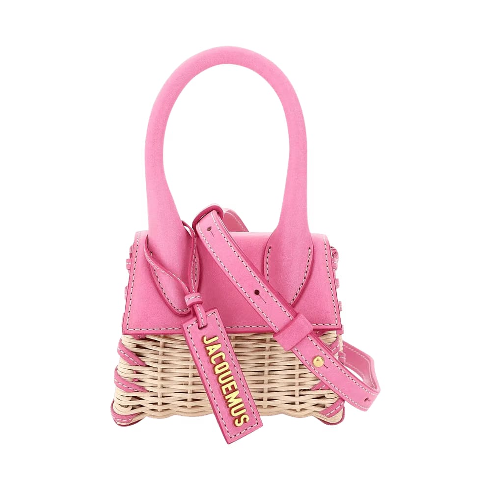 Jacquemus Le Chiquito Wicker Top Handle Bag Pink