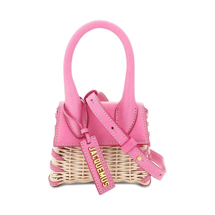 Jacquemus Le Chiquito Wicker Top Handle Bag Pink