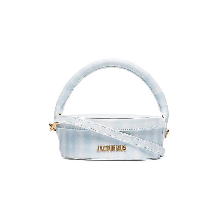Jacquemus La Boite A Gateaux Bag Print Blue Checked