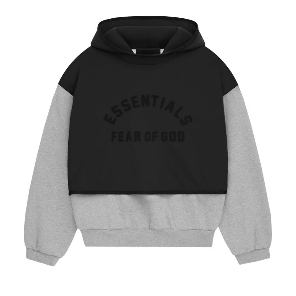 Fear of God Essentials Nylon Fleece Hooded Sweater Light Heather Grey/Jet Black