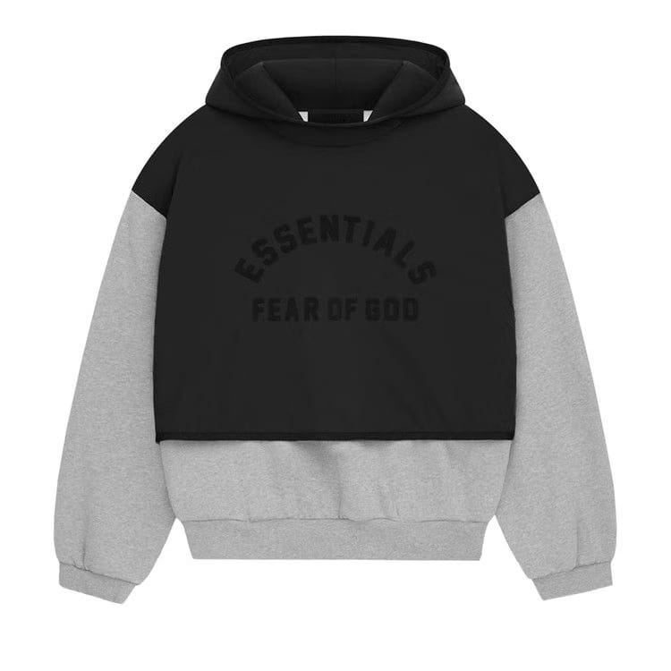 Fear of God Essentials Nylon Fleece Hooded Sweater Light Heather Grey/Jet Black