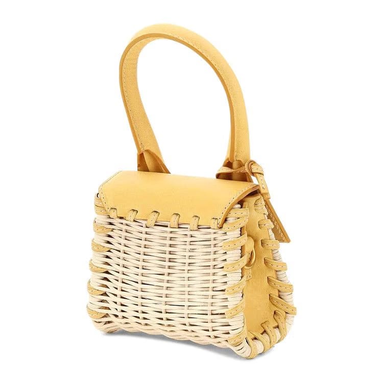 Jacquemus Le Chiquito Wicker Top Handle Bag Yellow