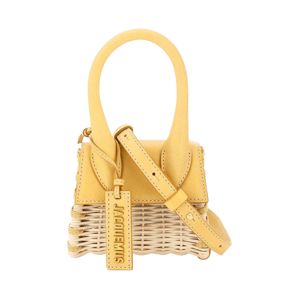 Jacquemus Le Chiquito Wicker Top Handle Bag Yellow
