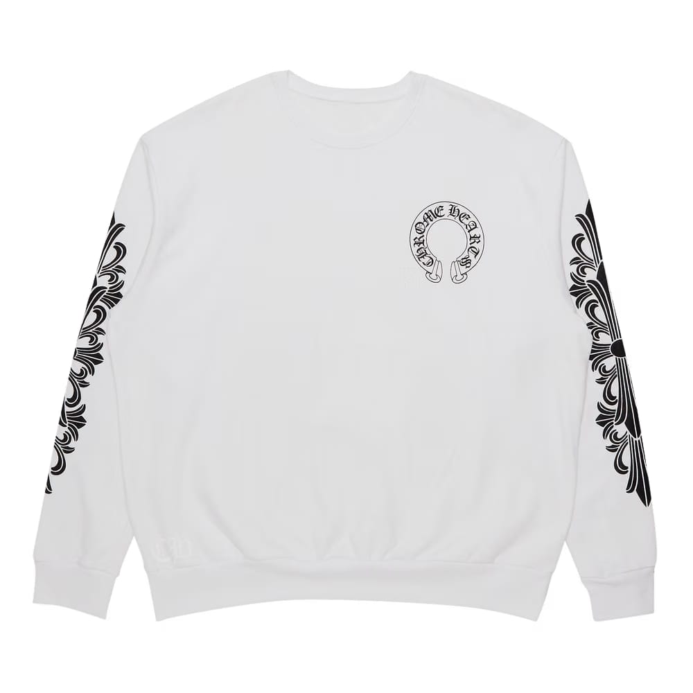 Chrome Hearts Horseshoe Logo Crewneck White