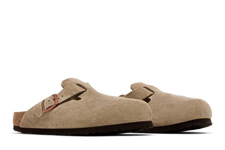 Birkenstock Boston Soft Footbed Suede Narrow Fit Taupe