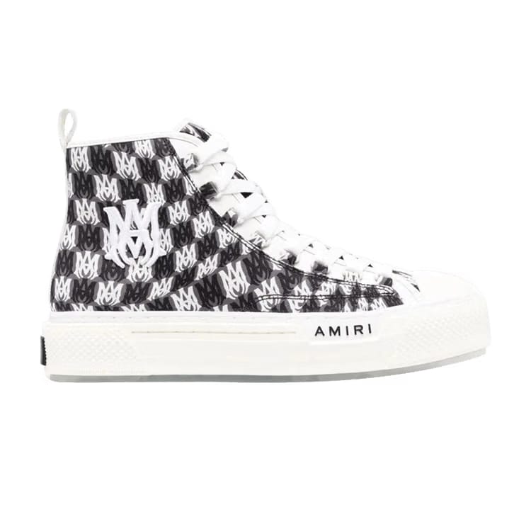 Amiri Court High Allover Logo - White Black