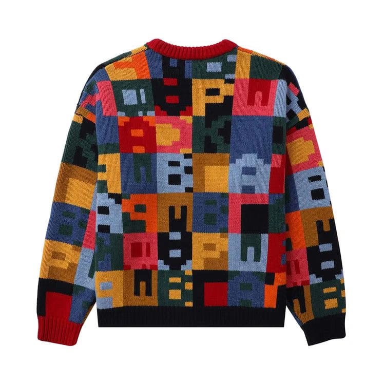 BAPE Color Patchwork Jacquard Knit Sweater Multicolor