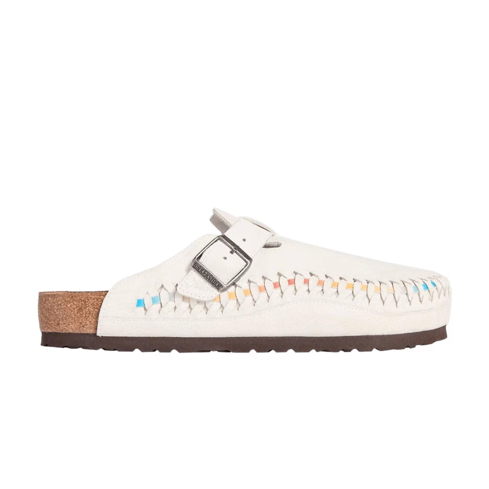 Kith x Birkenstock Boston Braided Antique White Tie Dye