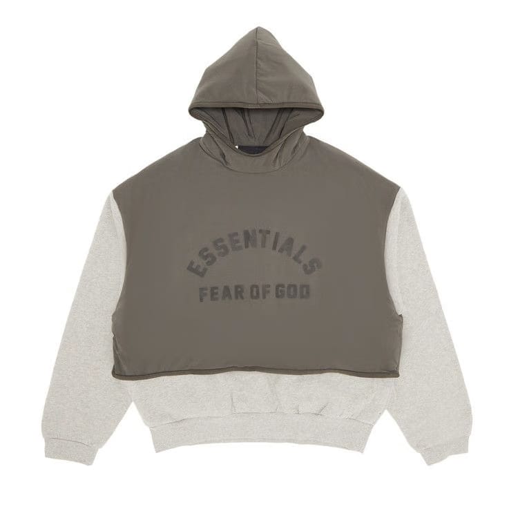 Fear of God Essentials Nylon Fleece Hooded Sweater Dark Heather Oatmeal/Ink