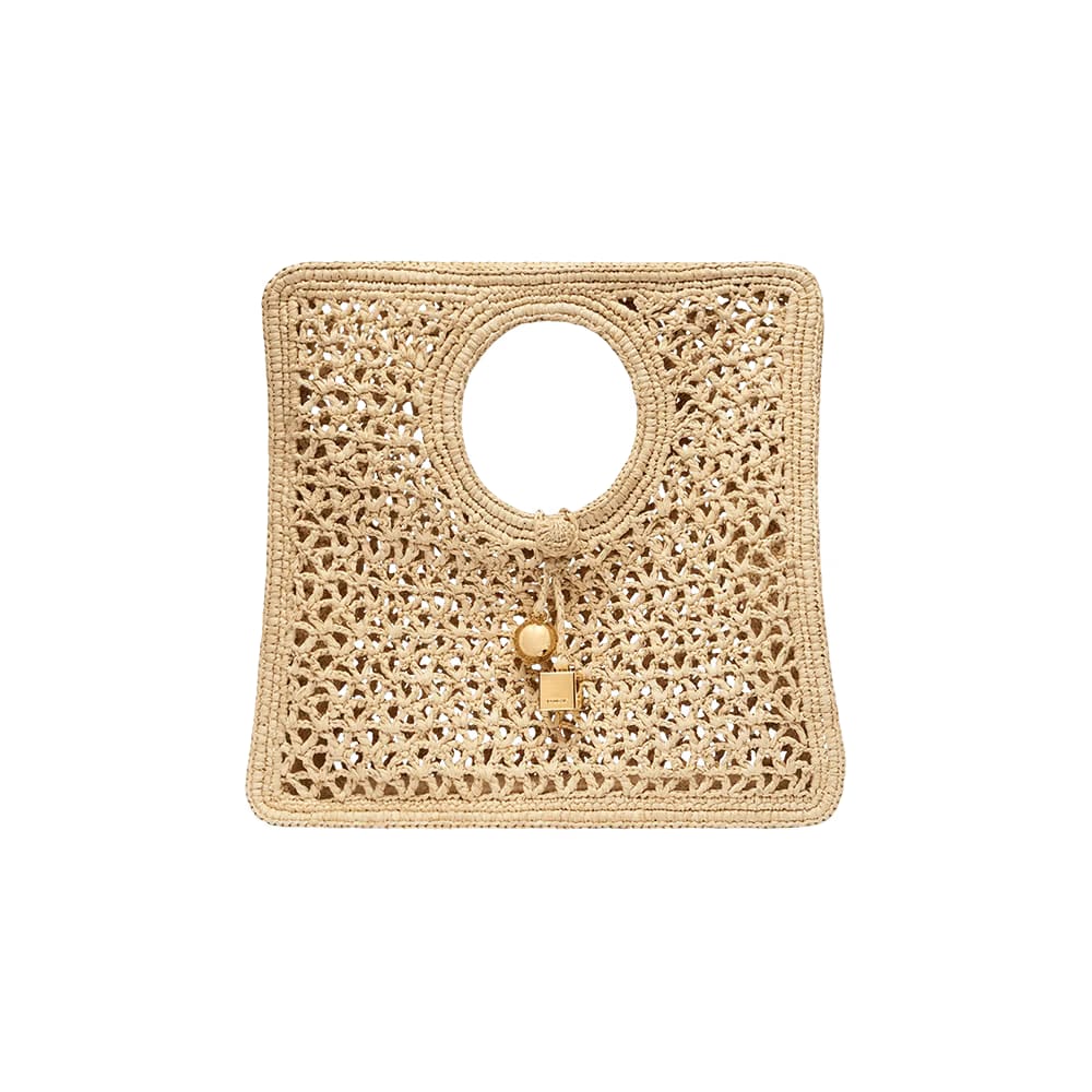 Jacquemus Spiaggia Small Square Bag Natural