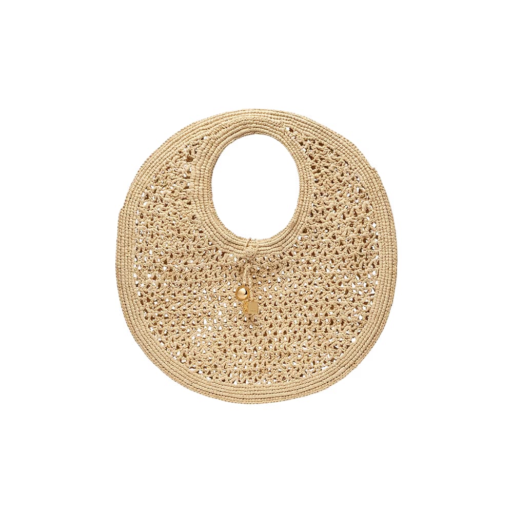 Jacquemus Spiaggia Round Bag Natural