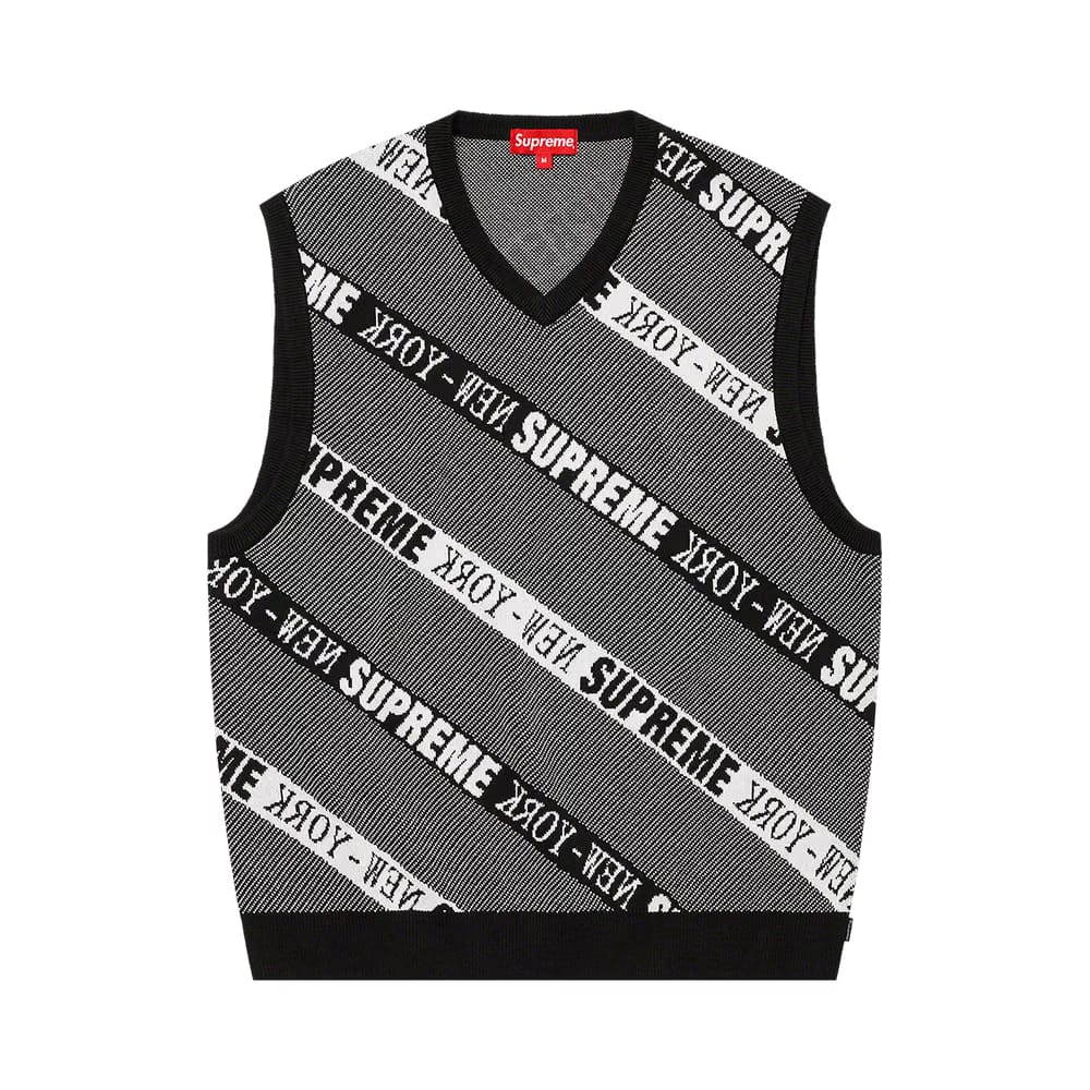 Supreme Stripe Sweater Vest Black