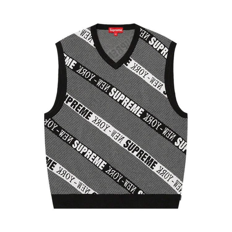 Supreme Stripe Sweater Vest Black