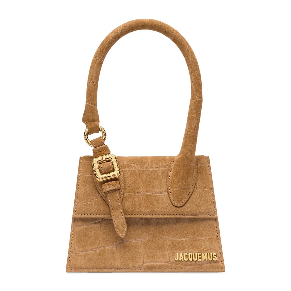 Jacquemus The Medium Chiquito With Buckle Signature Buckled Handbag Camel