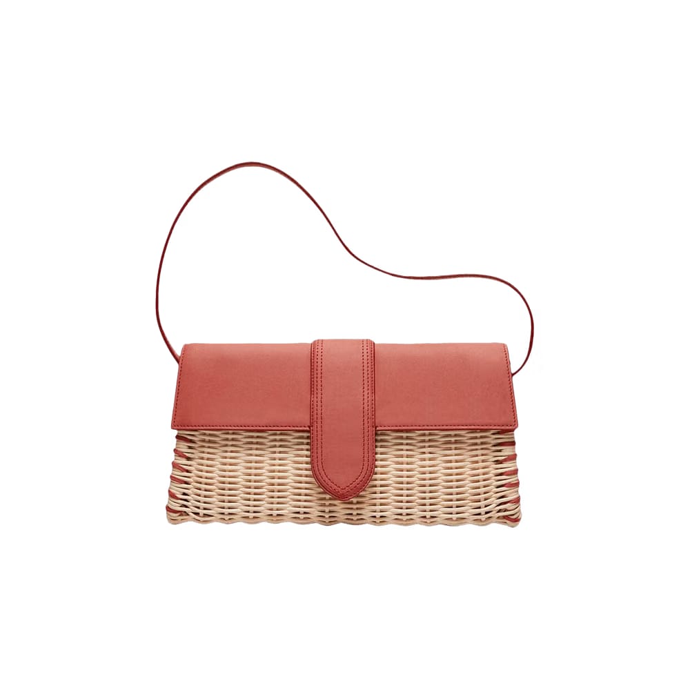Jacquemus Le Bambino Long Osier Dark Red