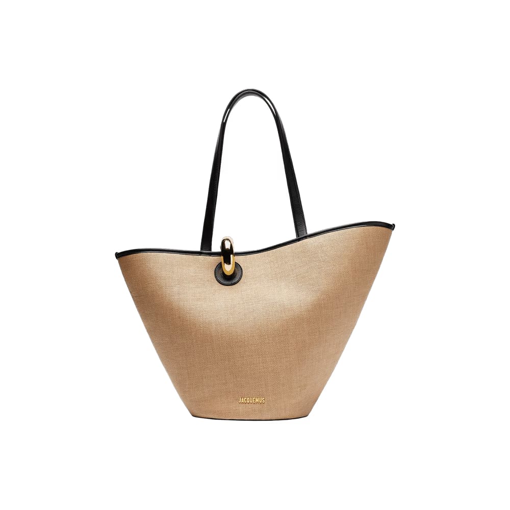 Jacquemus Raffia Tote Ivory/Black
