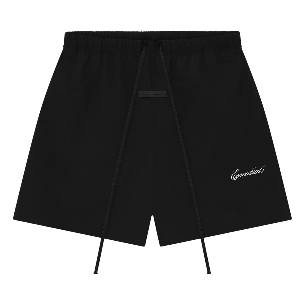 Fear of God Essentials Sporty Nylon Classic Shorts Jet Black