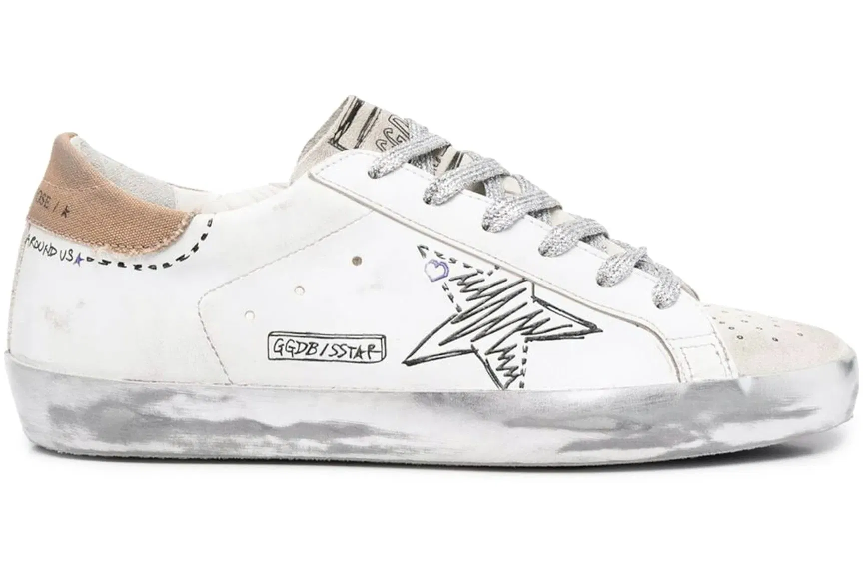 Golden Goose Wmns Superstar Distressed 'Marker Pen Effect'