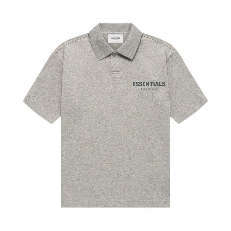 Fear of God Essentials Kids Shorts-Sleeve Polo Dark Heather Oatmeal