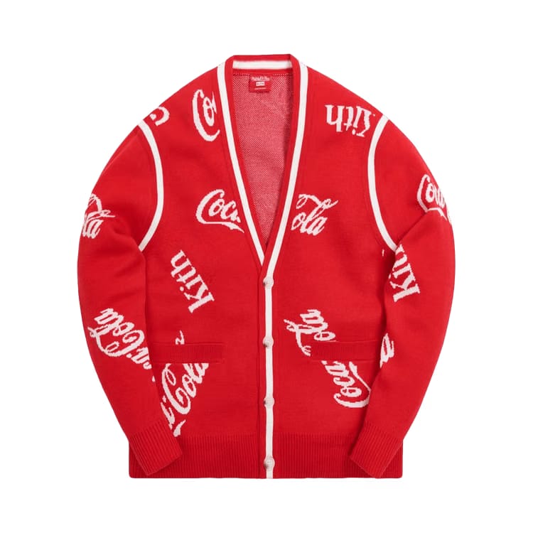 Kith x Coca-Cola x Mitchell & Ness Coke Logo Cardigan Red