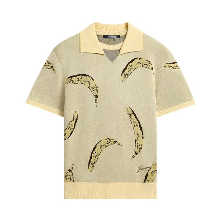 Jacquemus Le Polo Marino Banana Jacquard Yellow
