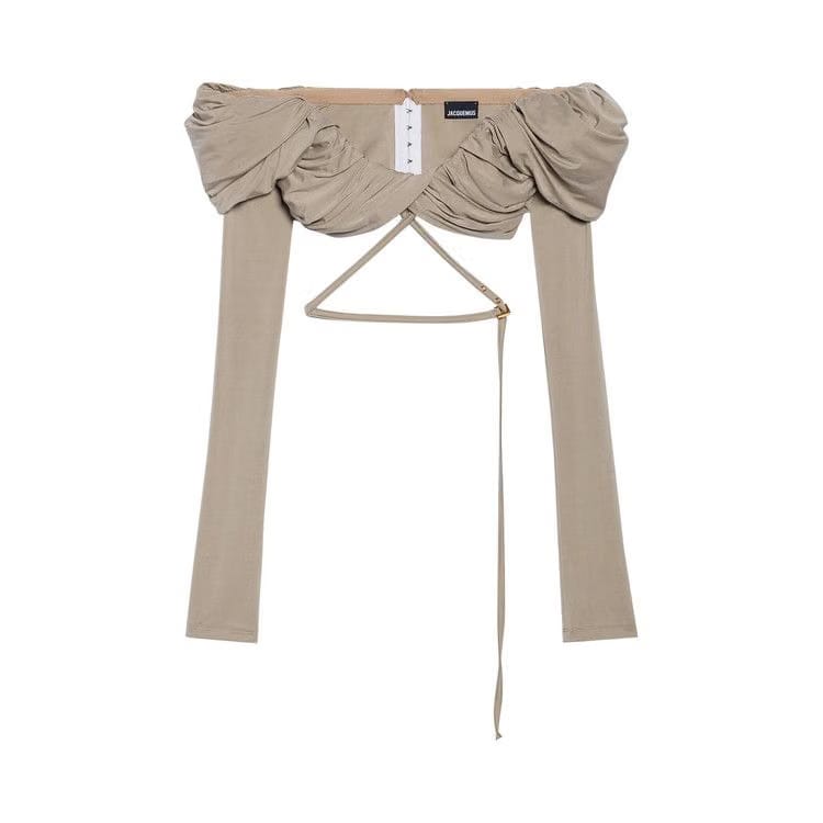 Jacquemus Le Haut Spalla Crop Top Light Khaki