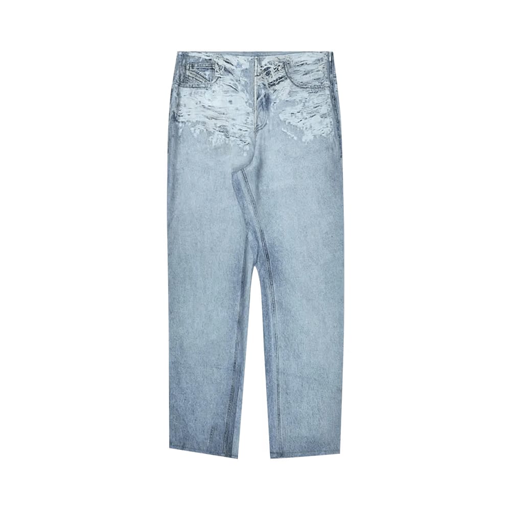 Diesel Straight Placed Print Jeans Blue