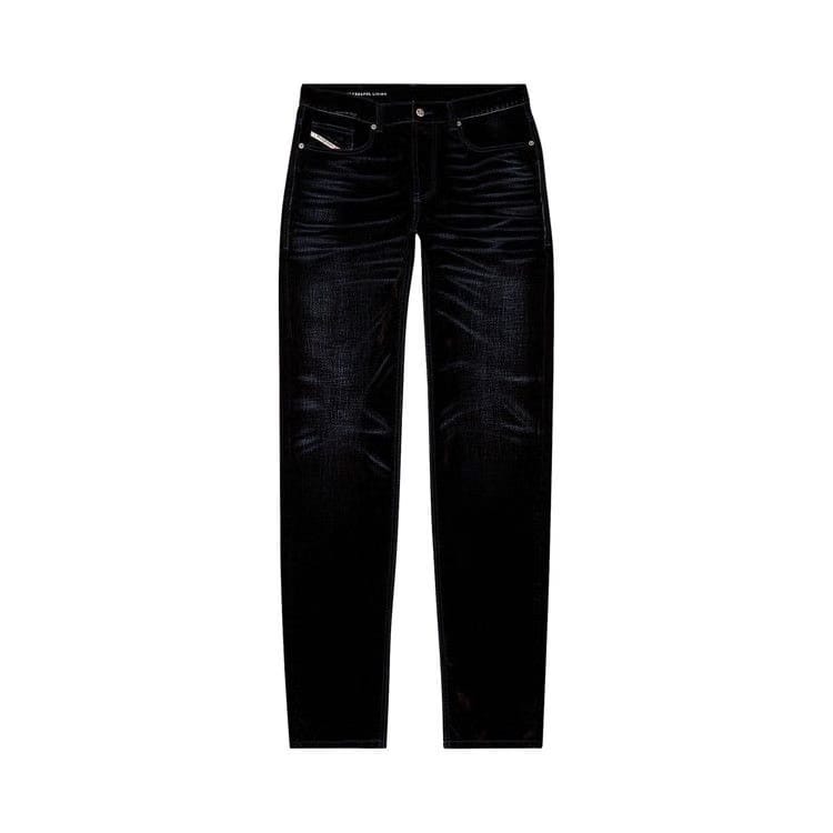 Diesel Loose Velvet Flocked Denim Blue