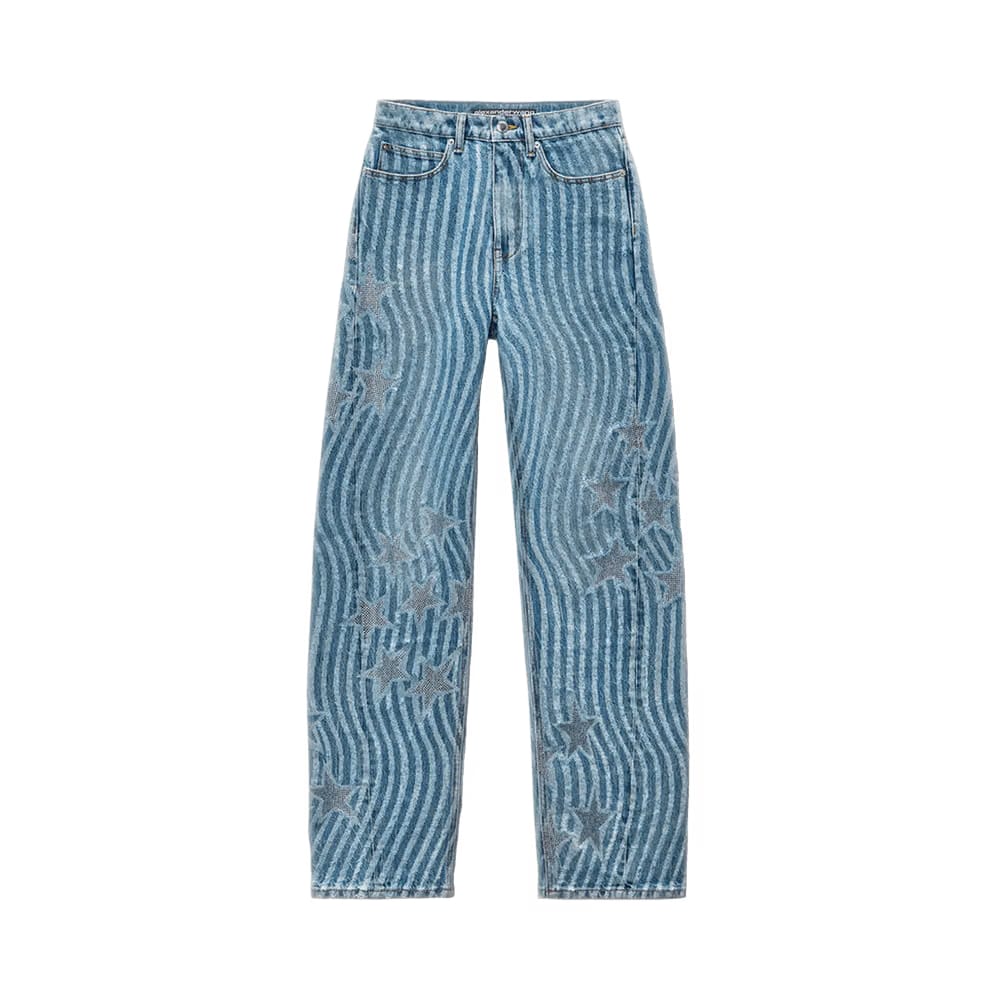 Alexander Wang Float Stars & Stripes Laser Print/Hotfix Jean Vintage Medium Indigo