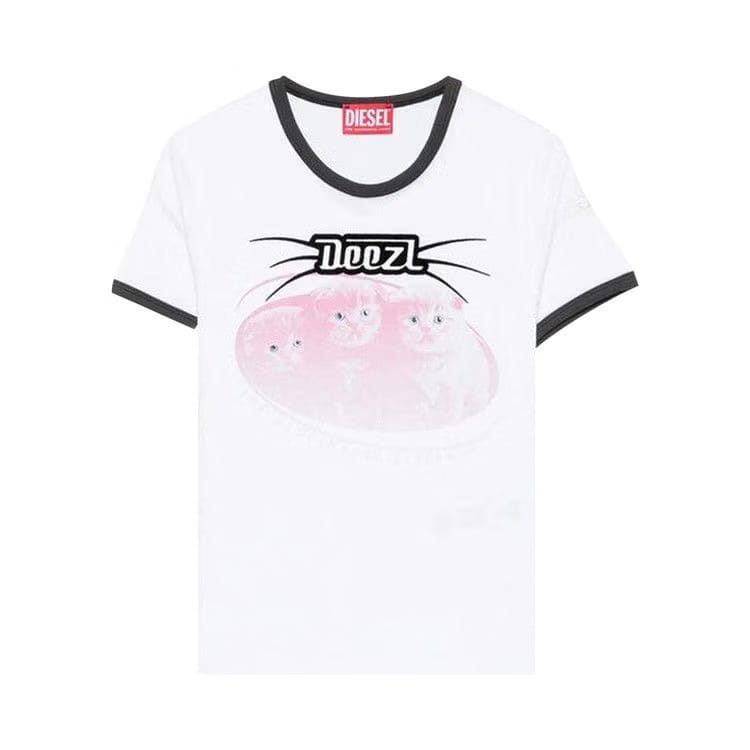 Diesel T-Uncuties-Long-R13 T-Shirt White