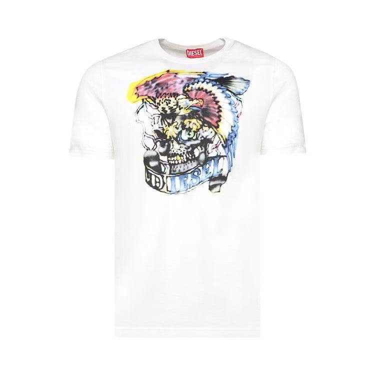 Diesel T-Adjust-Q3 T-Shirt White/Multicolor
