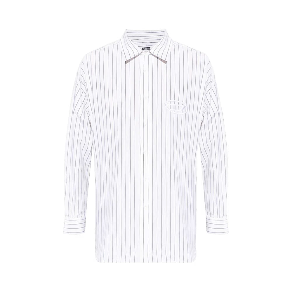 Diesel S Doubly Stripe Shirt White/Yellow