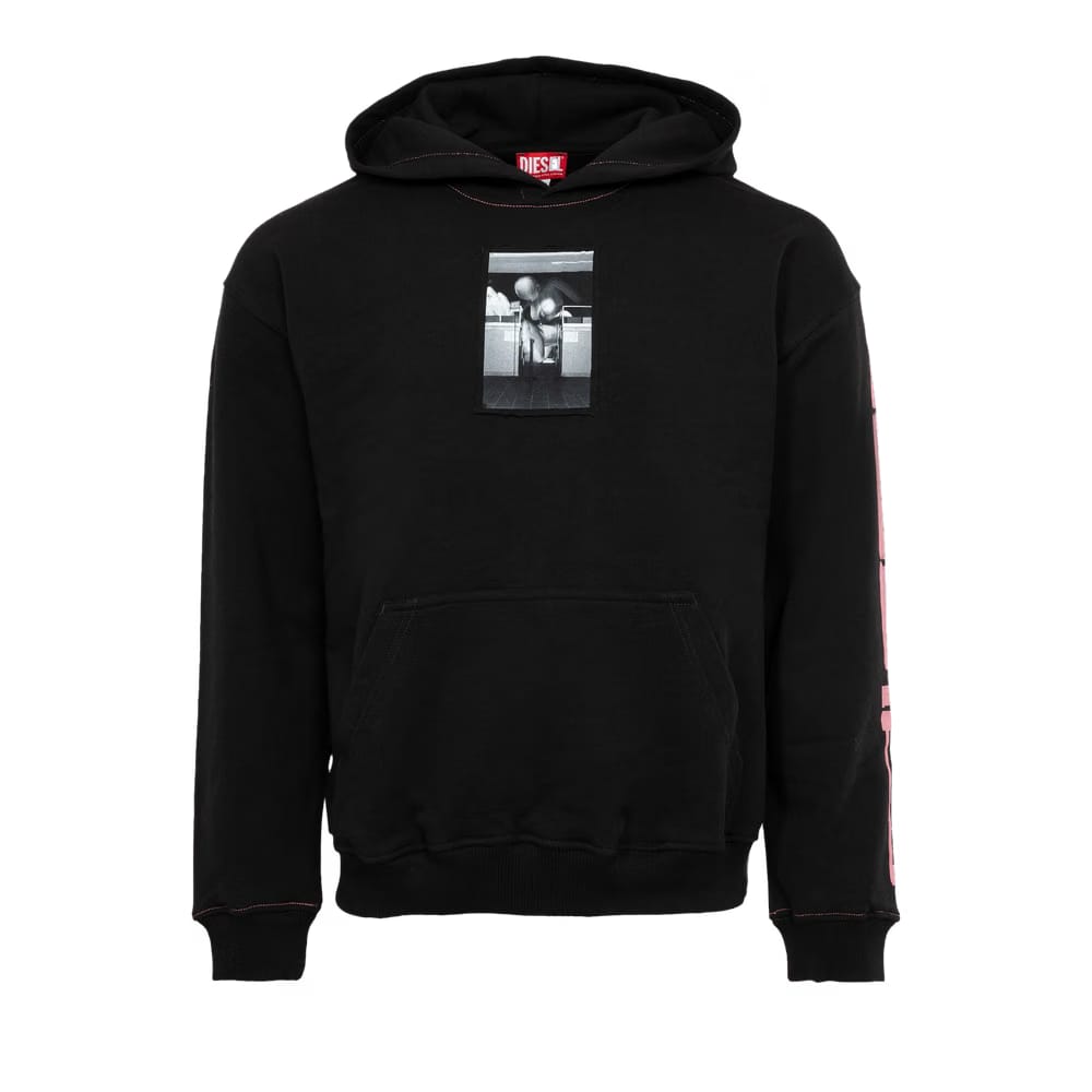 Diesel Photograph Printed Hoodie Deep Black