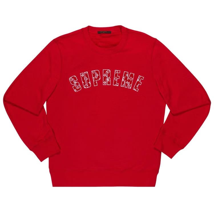 Louis Vuitton x Supreme Arc Logo Crewneck Red