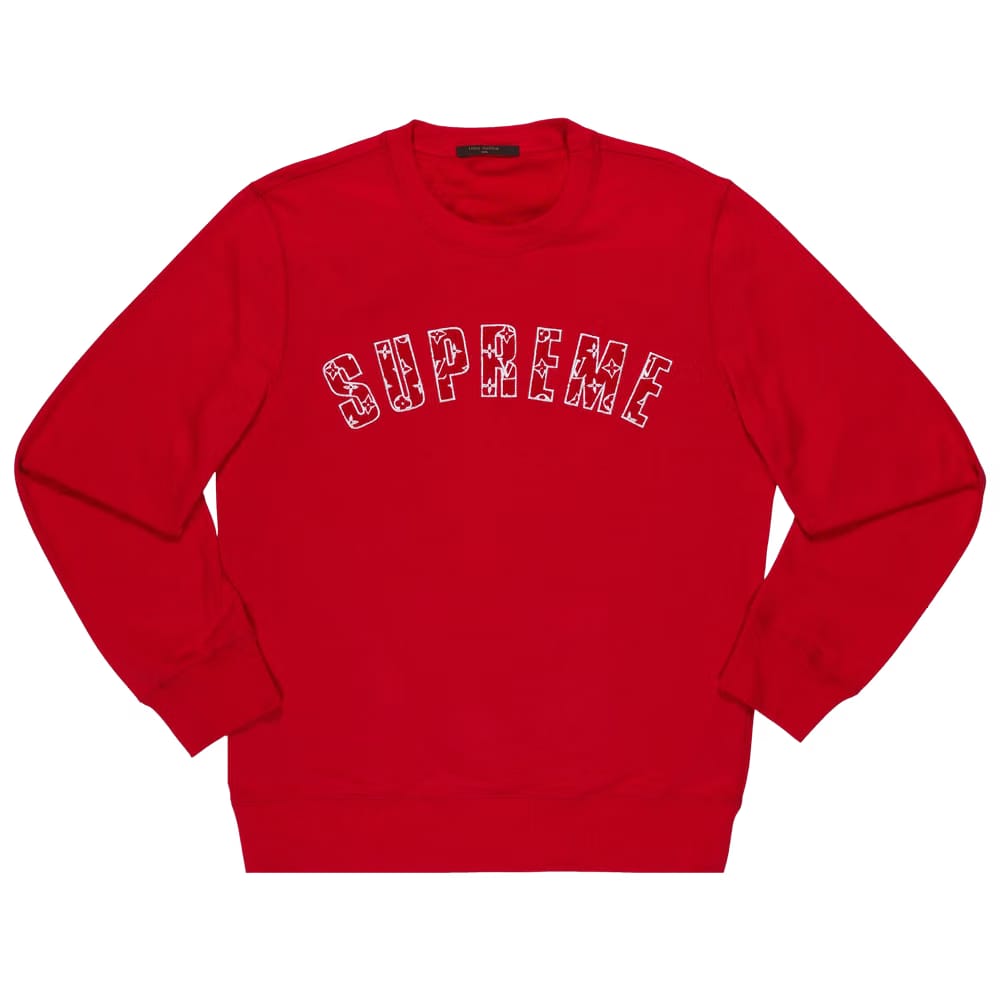Louis Vuitton x Supreme Arc Logo Crewneck Red