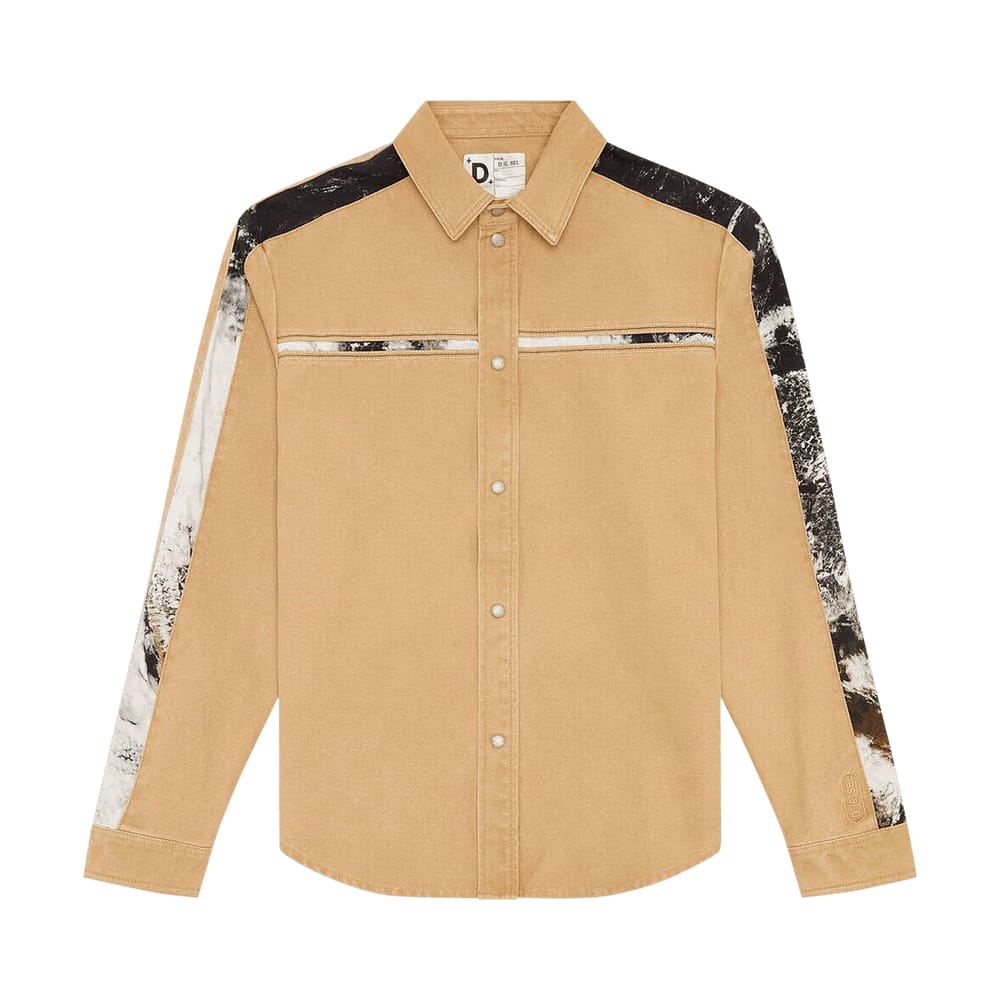 Diesel Logo Embroidered Shirt Mustard