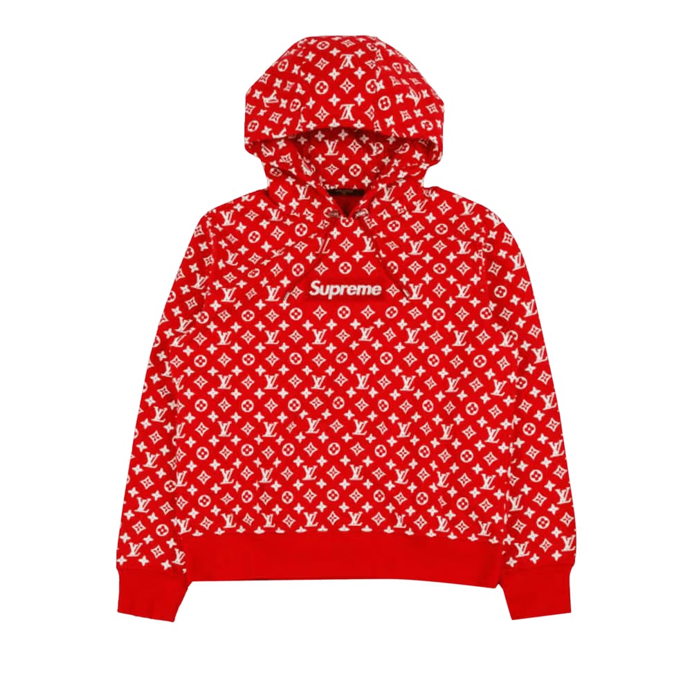 Louis Vuitton x Supreme Box Logo Hoodie Red