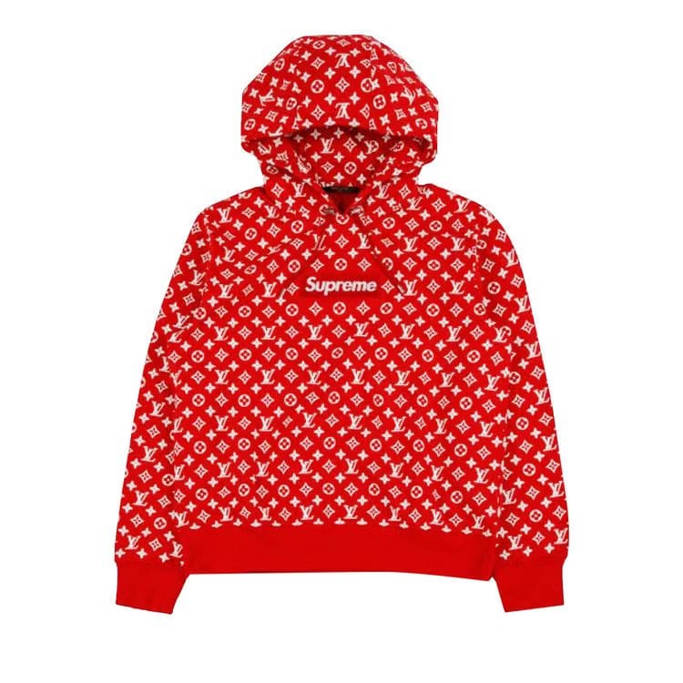 Louis Vuitton x Supreme Box Logo Hoodie Red