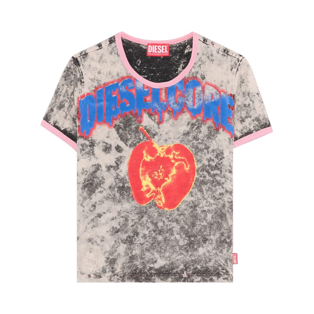 Diesel T-Uncuties Shorts-Sleeve Graphic T-Shirt Grey