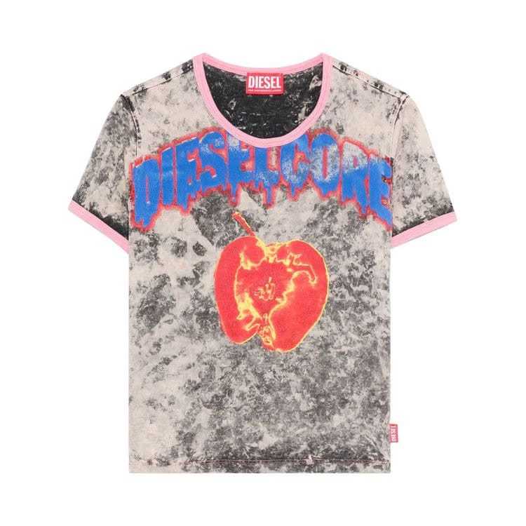 Diesel T-Uncuties Shorts-Sleeve Graphic T-Shirt Grey