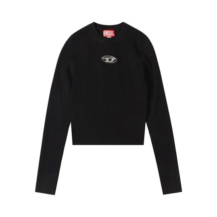 Diesel M-Valary Cropped Ribbed Roundneck Sweater Black