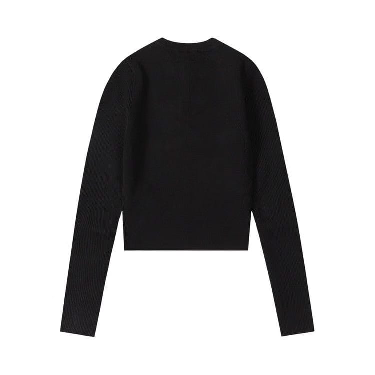 Diesel M-Valary Cropped Ribbed Roundneck Sweater Black
