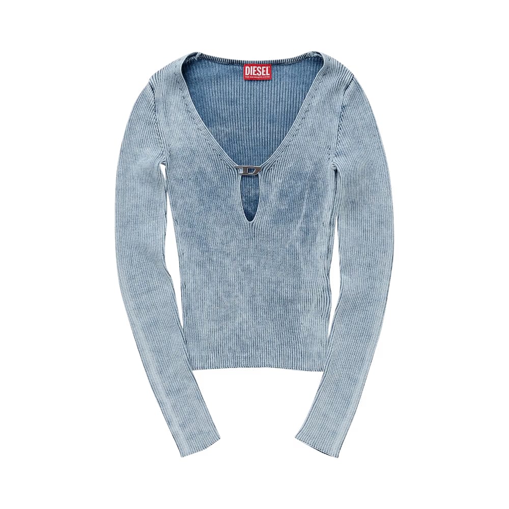 Diesel V Neck Long-Sleeve Top Blue