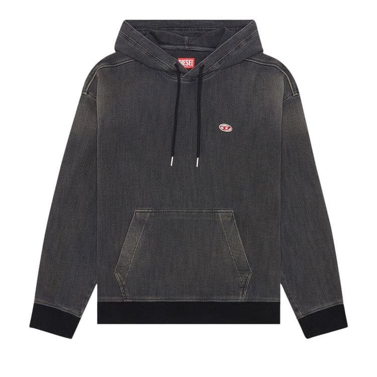 Diesel Rib Track Denim Hoodie Black/Denim