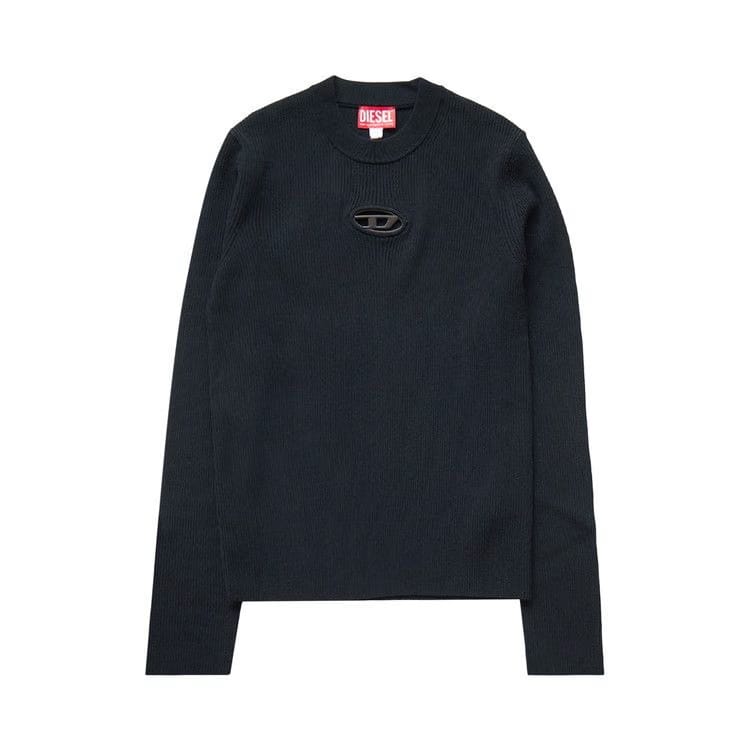 Diesel Ribbed Logo Crewneck Sweater Black