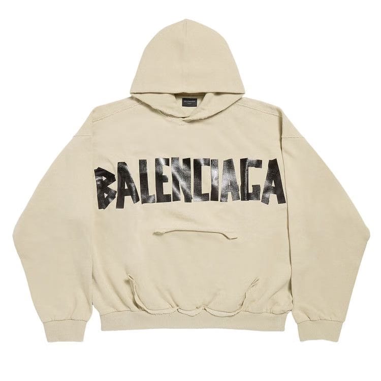Balenciaga Ripped Pocket Hoodie Beige