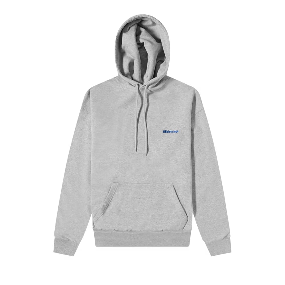 Balenciaga BB Corporate Hoodie Heather Grey/Royal Blue